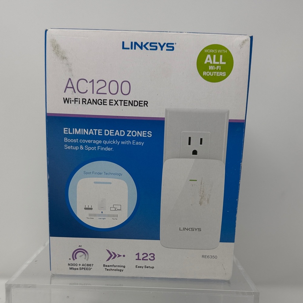 Linksys AC1200 Wi‑Fi Range Extender — White